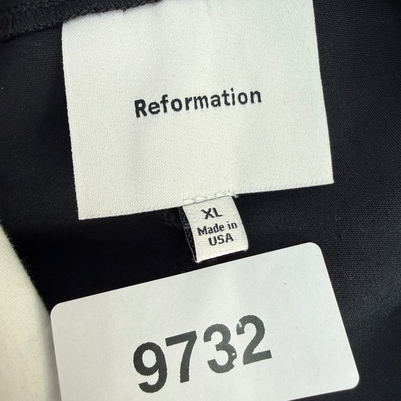 Reformation Pia Knit Top Jacket Women XL Black White Contrast Collar Button - Picture 10 of 10